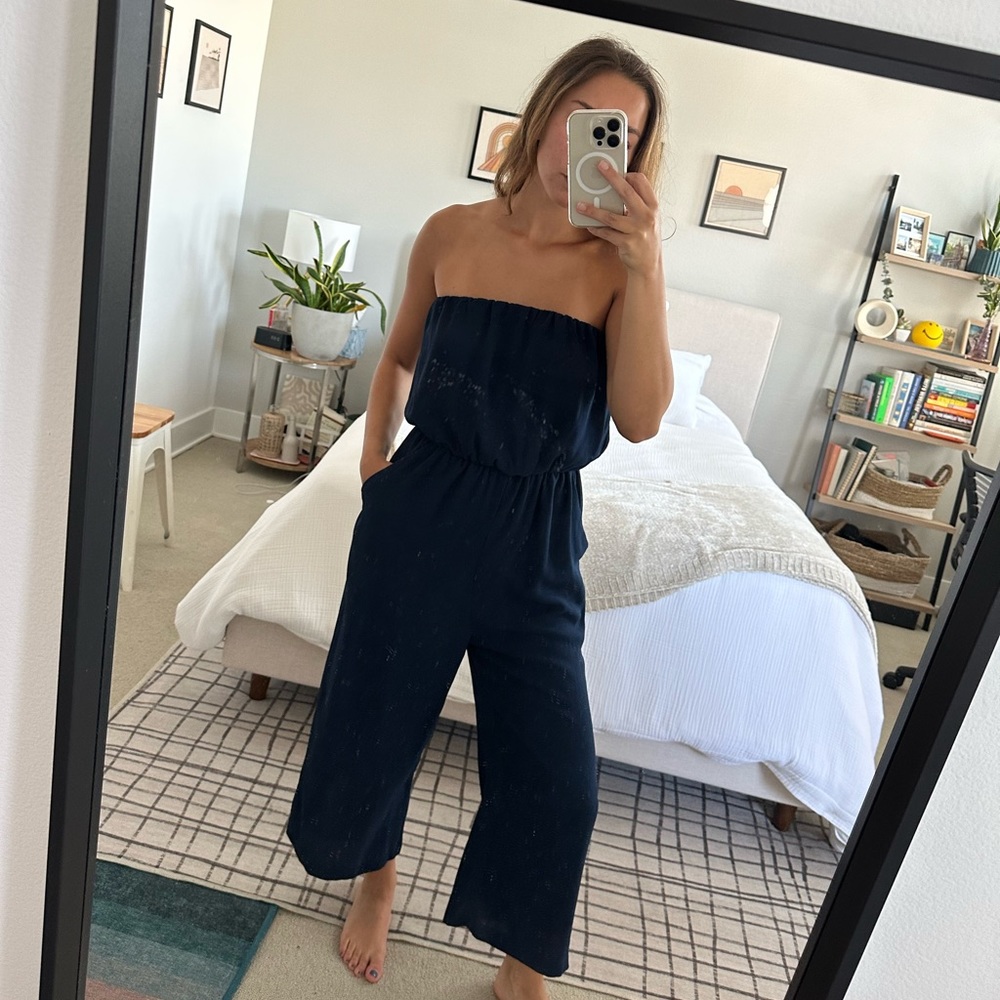 navy blue crepe jumpsuit by abbaline